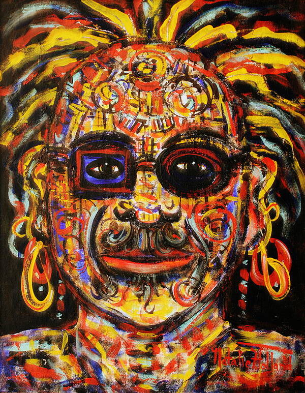 Face Poster featuring the painting Macho by Natalie Holland