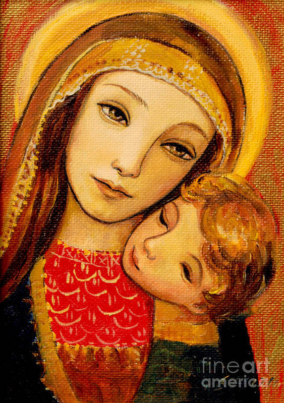Mother Poster featuring the painting Madonna and Child by Shijun Munns
