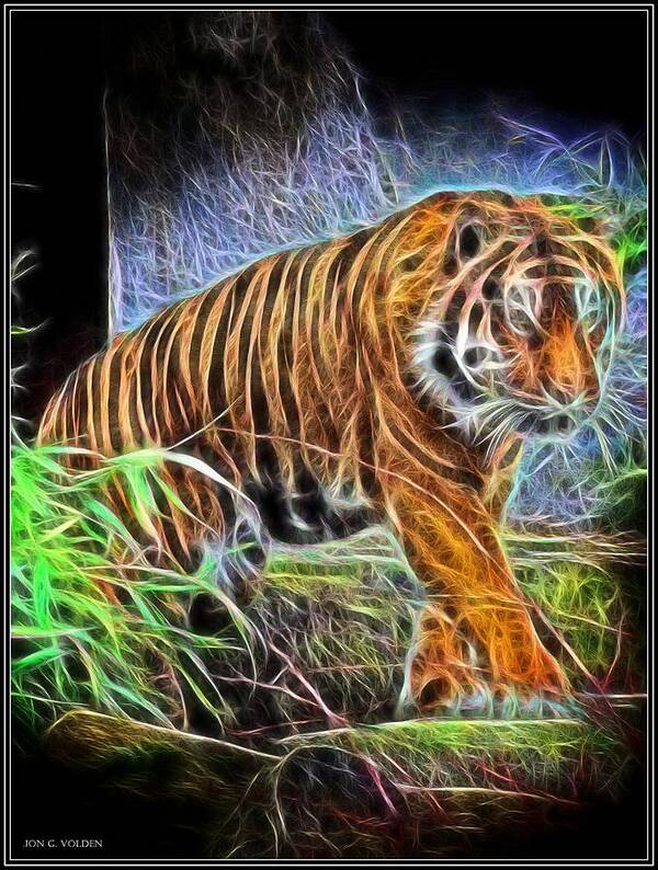Tiger Poster featuring the painting Magic Tiger by Jon Volden