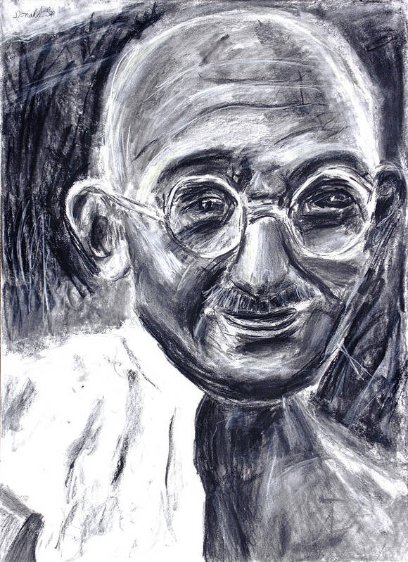 Mahatma gandhi jayanti outline poster Royalty Free Vector