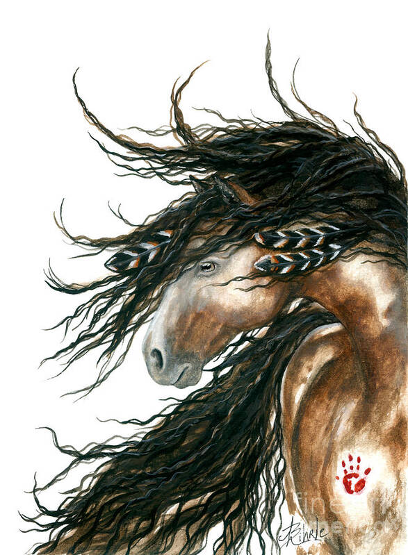 Horse Poster featuring the painting Majestic Pinto Horse 80 by AmyLyn Bihrle