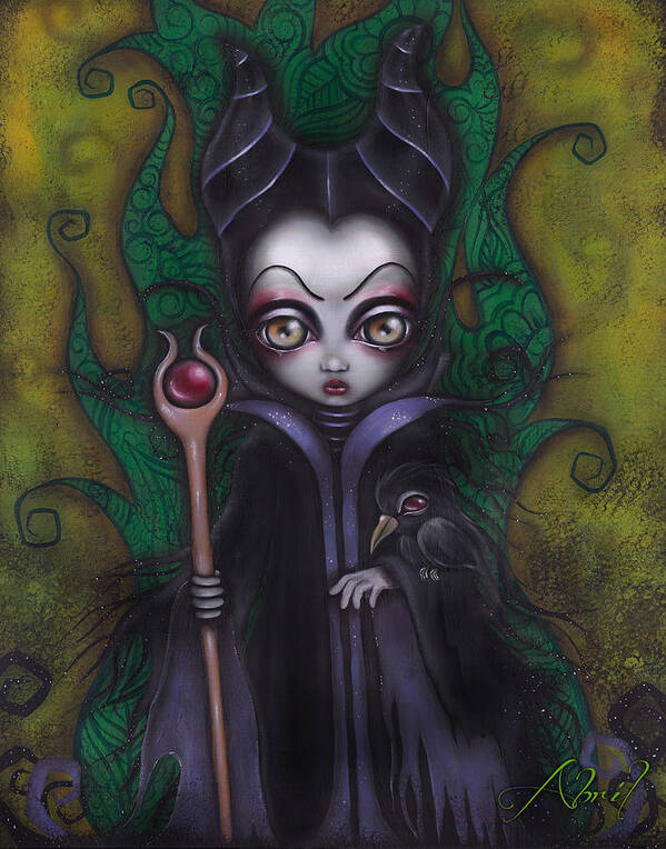 Villains Poster featuring the painting Maleficent by Abril Andrade