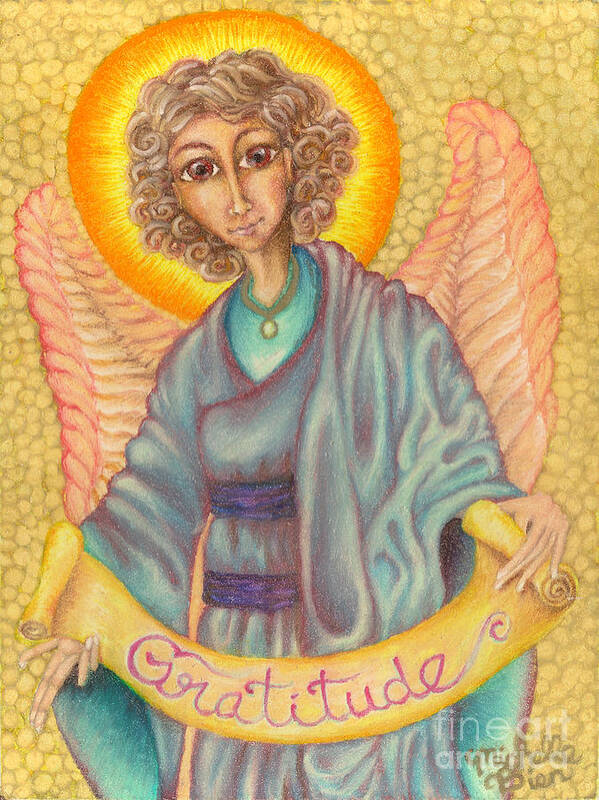 Angels Poster featuring the drawing Messenger of Gratitude by Michelle Bien