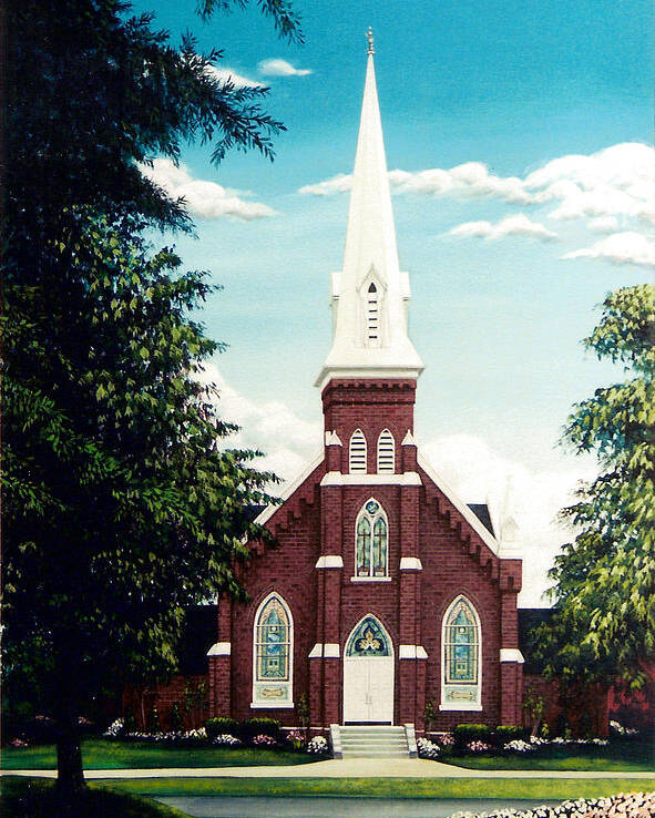 Methodist Poster featuring the painting Methodist Church by Glenn Pollard