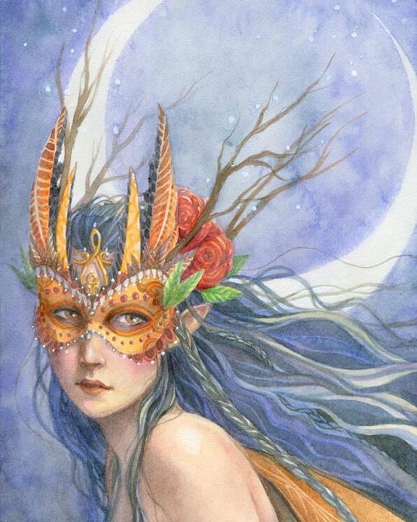 Fairy Poster featuring the painting Midnight Warrior by Sara Burrier