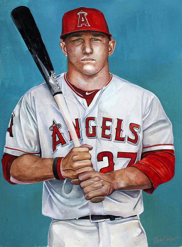 Canvas or Banner Mike Trout Art Poster
