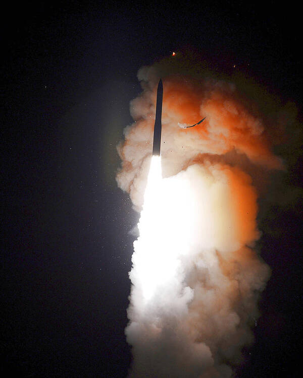 Missile Poster featuring the photograph Minuteman IIi Missile Test by Science Source
