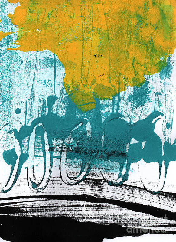 Abstract Painting Poster featuring the painting Morning Ride by Linda Woods