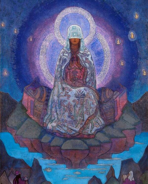 1930's Poster featuring the painting Mother of the World by Nicholas Roerich