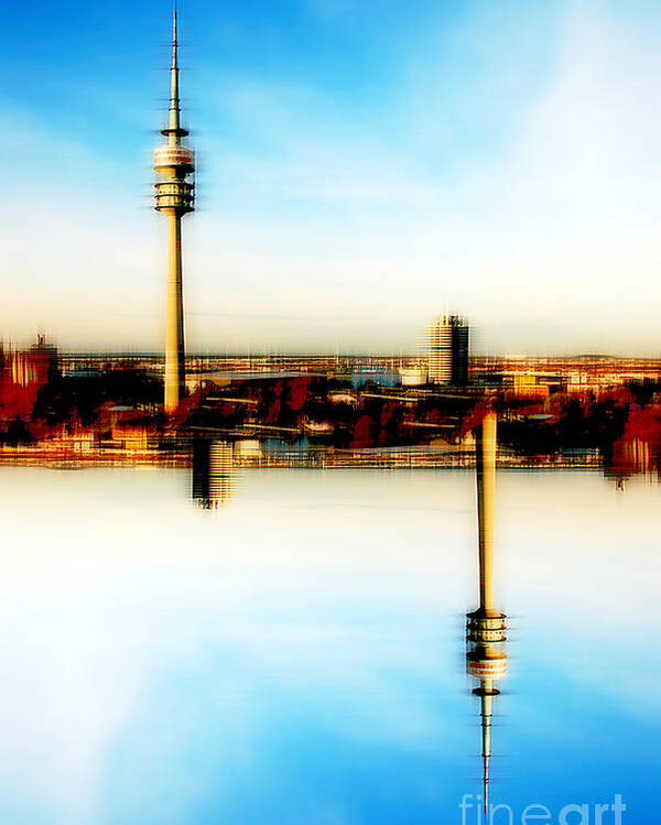 Abstract Poster featuring the photograph Munich - Olympiaturm by Hannes Cmarits