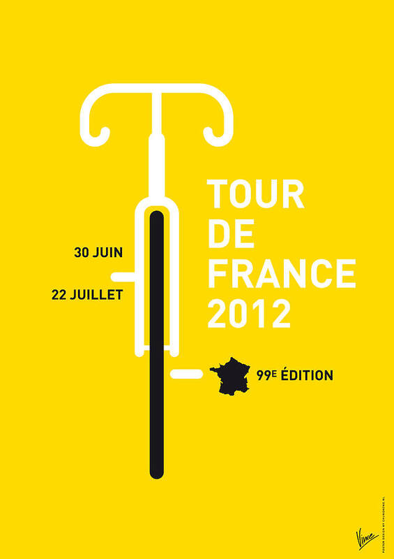 2012 Poster featuring the digital art MY Tour de France 2012 minimal poster by Chungkong Art