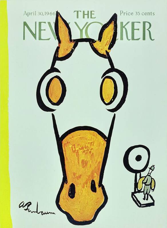Illustration Poster featuring the painting New Yorker April 30th 1966 by Aaron Birnbaum