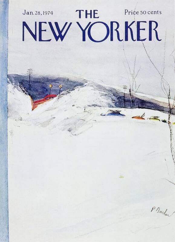 Illustration Poster featuring the painting New Yorker January 28th 1974 by Perry Barlow