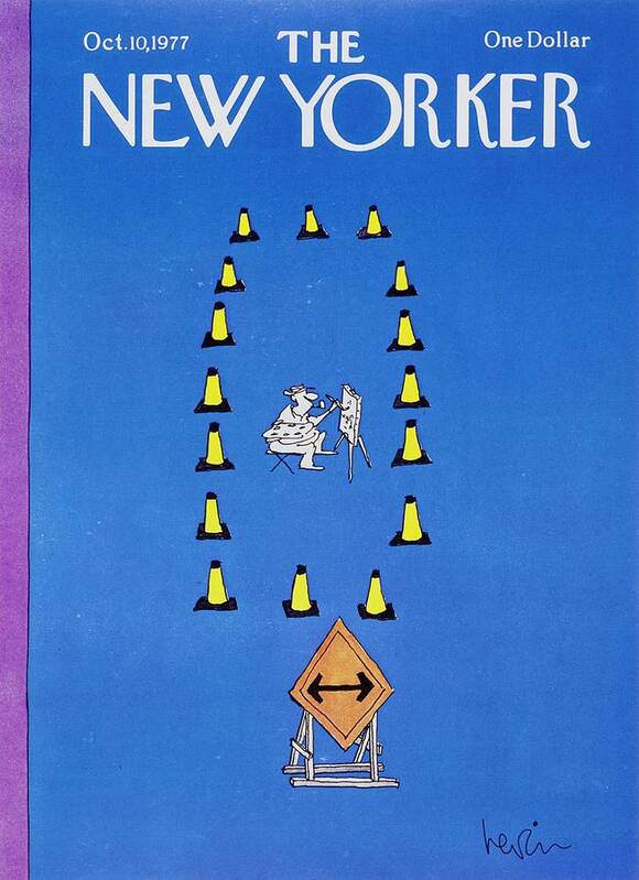 Illustration Poster featuring the painting New Yorker October 10th 1977 by Arnie Levin