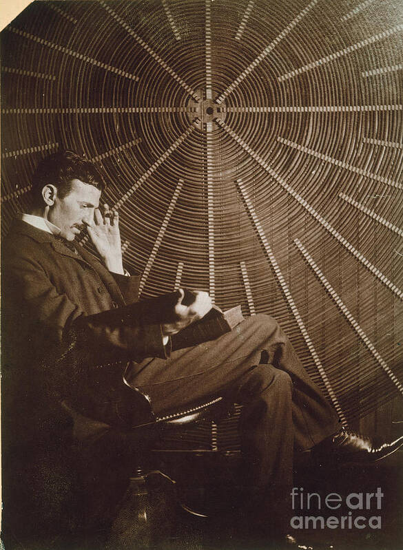 1895 Poster featuring the photograph Nikola Tesla by Granger