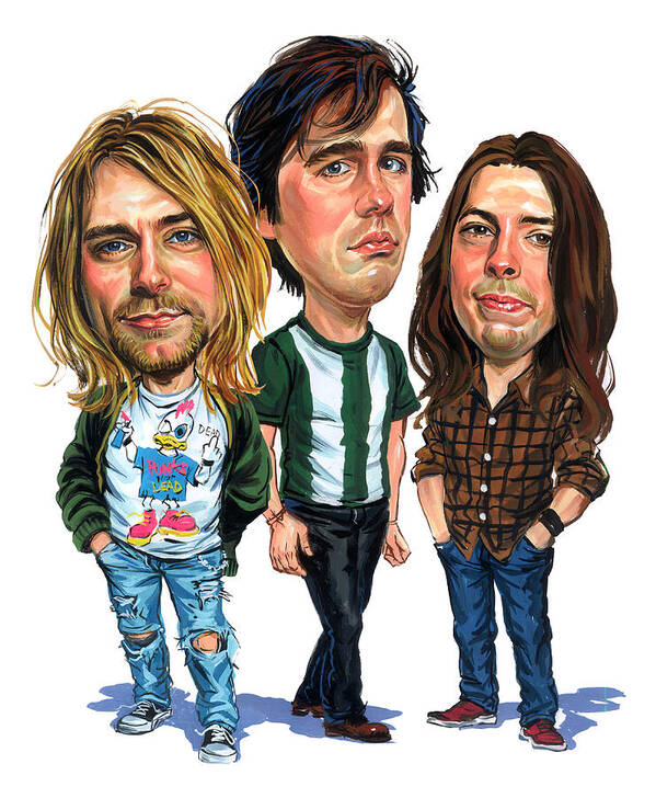Nirvana Dave Grohl Kurt Cobain Krist Novoselic  Framed Photo pre-PRINT POSTER 