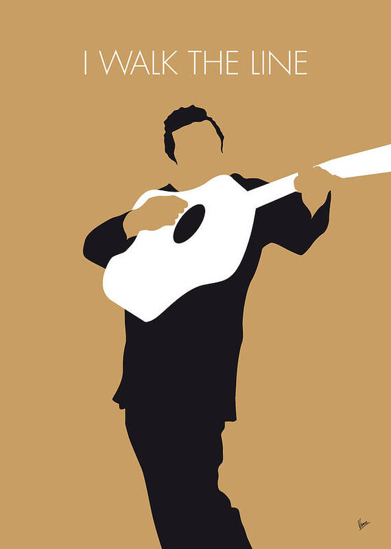 Johnny Poster featuring the digital art No010 MY Johnny Cash Minimal Music poster by Chungkong Art