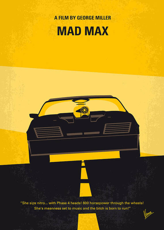 Mad Max Poster featuring the digital art No051 My Mad Max minimal movie poster by Chungkong Art