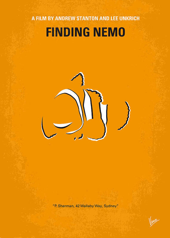 Finding Poster featuring the digital art No054 My nemo minimal movie poster by Chungkong Art