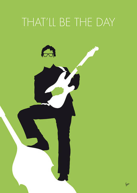 Buddy Poster featuring the digital art No056 MY BUDDY HOLLY Minimal Music poster by Chungkong Art