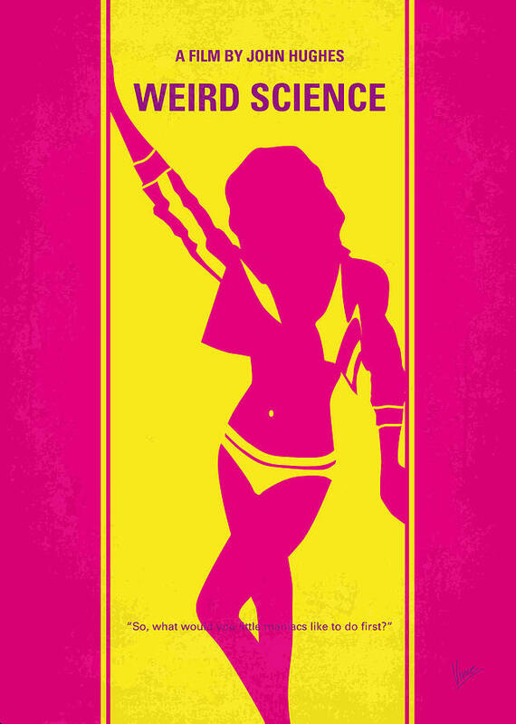 Weird Poster featuring the digital art No106 My Weird science minimal movie poster by Chungkong Art