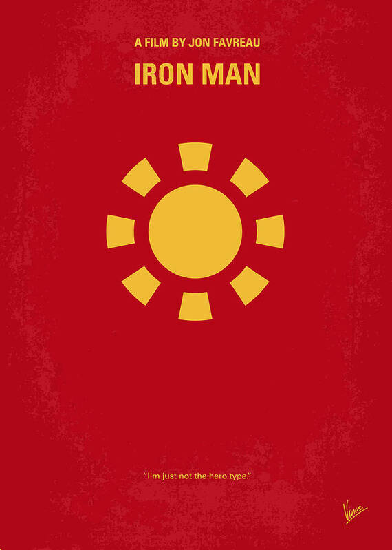 Iron Man Poster featuring the digital art No113 My Iron man minimal movie poster by Chungkong Art