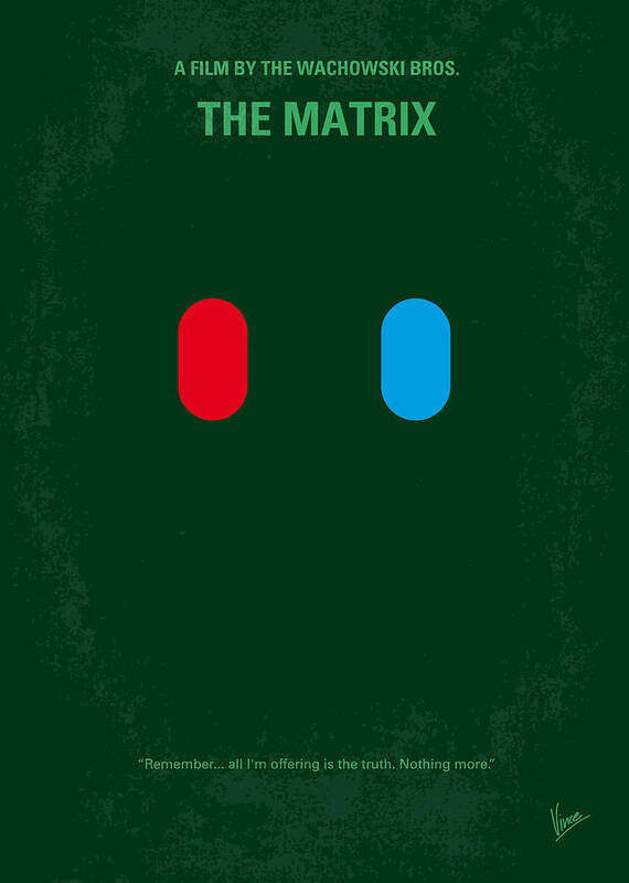Matrix Poster featuring the digital art No117 My MATRIX minimal movie poster by Chungkong Art