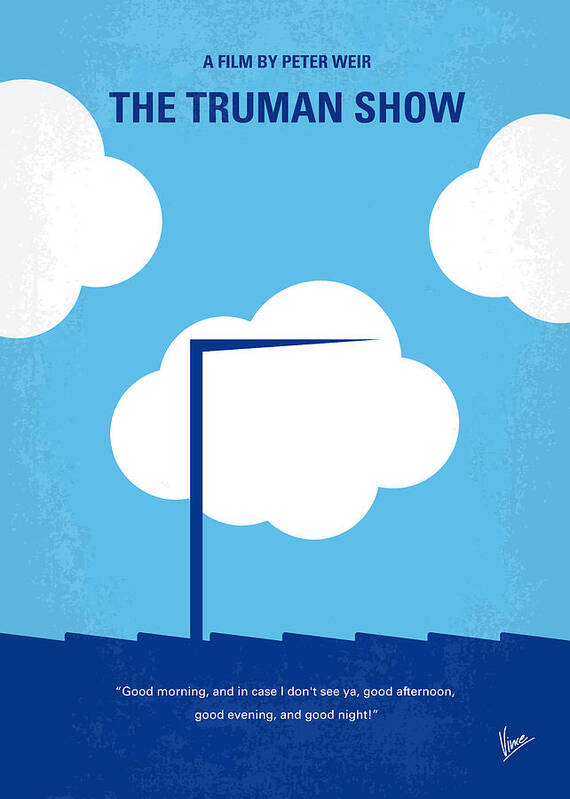 Truman Show Poster featuring the digital art No234 My Truman show minimal movie poster by Chungkong Art