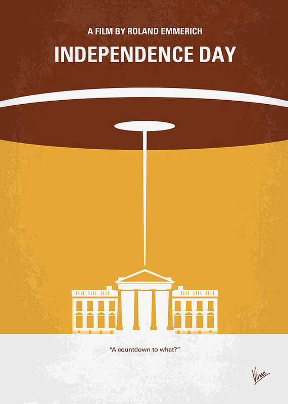 Independence Poster featuring the digital art No249 My INDEPENDENCE DAY minimal movie poster by Chungkong Art