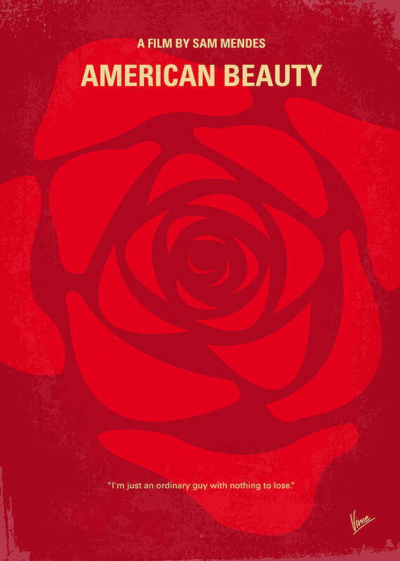 American Poster featuring the digital art No313 My American Beauty minimal movie poster by Chungkong Art