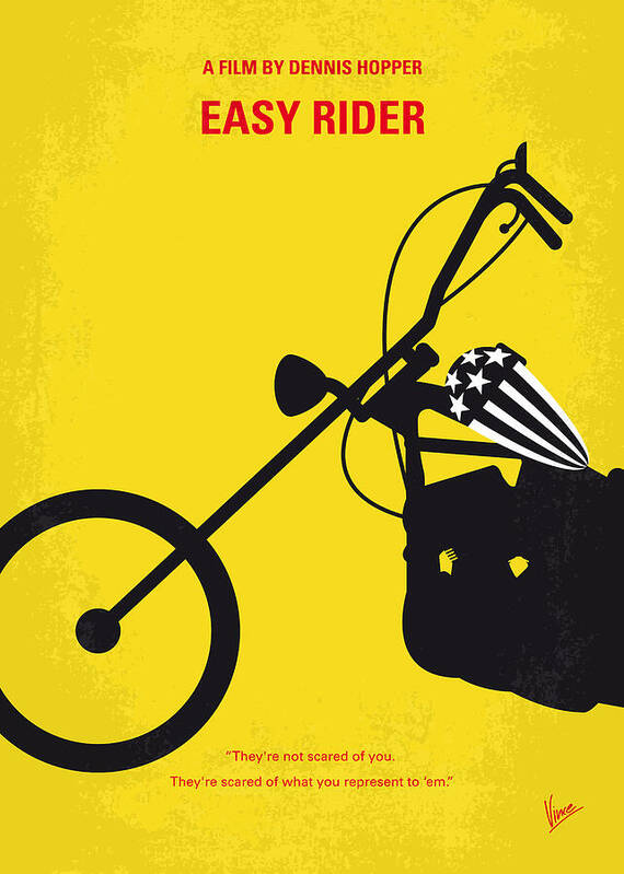 Easy Rider Poster featuring the digital art No333 My EASY RIDER minimal movie poster by Chungkong Art