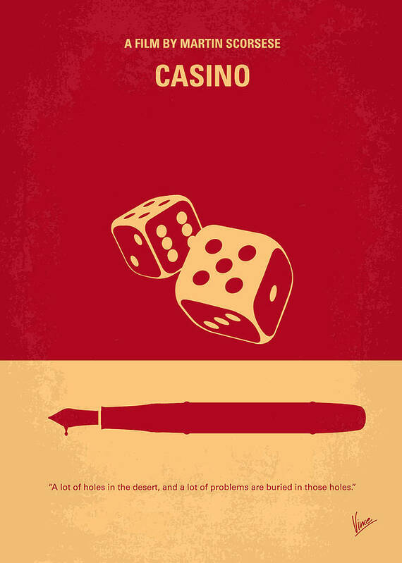 Casino Poster featuring the digital art No348 My Casino minimal movie poster by Chungkong Art