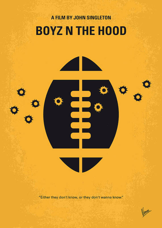 Boyz N The Hood Poster featuring the digital art No352 My Boyz N The Hood minimal movie poster by Chungkong Art