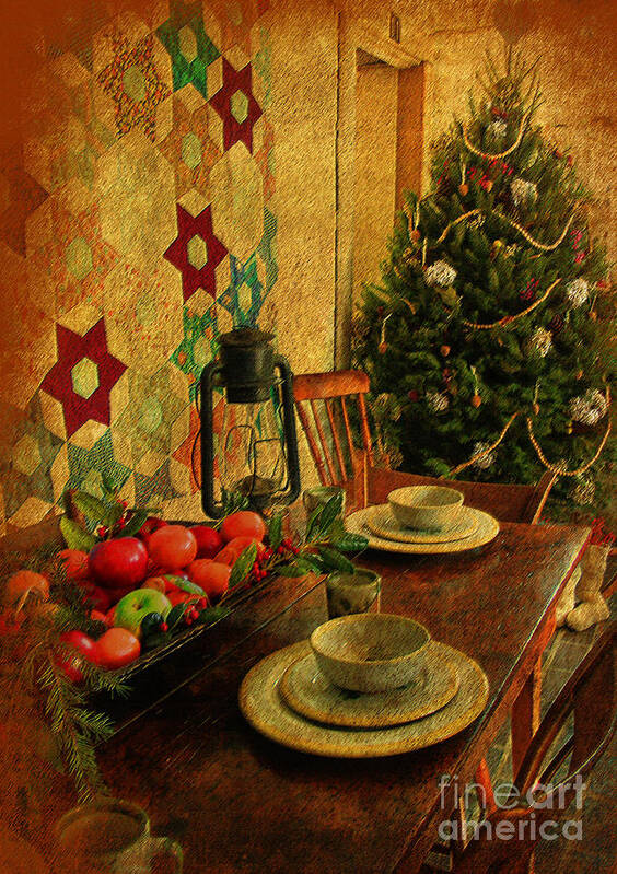 Textures Poster featuring the photograph Old Fashion Christmas At Atalaya by Kathy Baccari