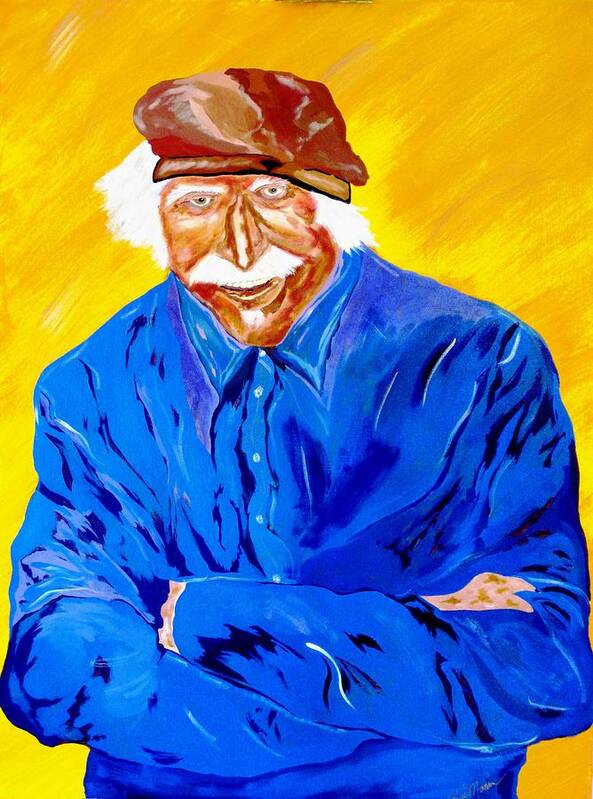 Original Acrylic Painting Poster featuring the painting Old Man Hawk-Artist Rendition by Bill Manson