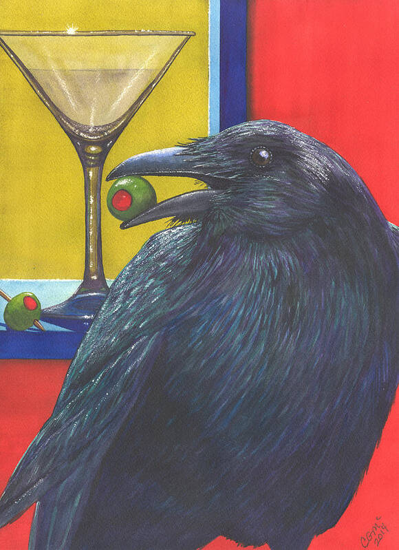Raven Poster featuring the painting Olive by Catherine G McElroy