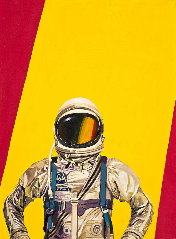 Astronaut Poster featuring the painting One Golden Arch by Scott Listfield