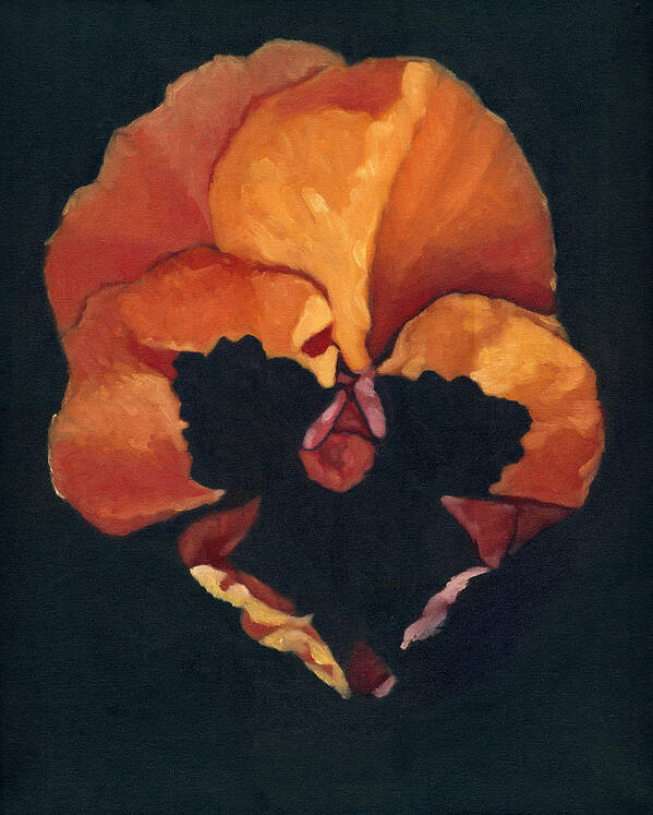 Amber Poster featuring the painting Pansy No.6 by Katherine Miller