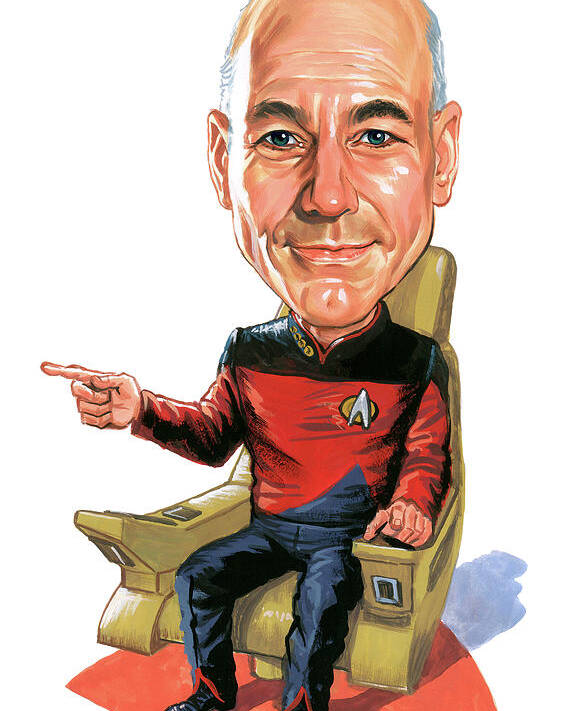 Jean-luc Picard Poster featuring the painting Patrick Stewart as Jean-Luc Picard by Art 