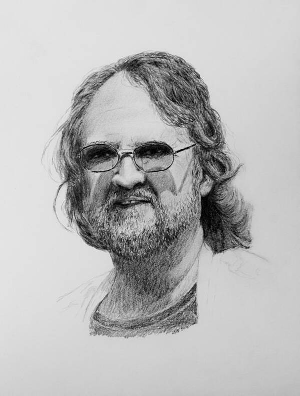 Portrait Poster featuring the drawing Paul Rebmann by Daniel Reed