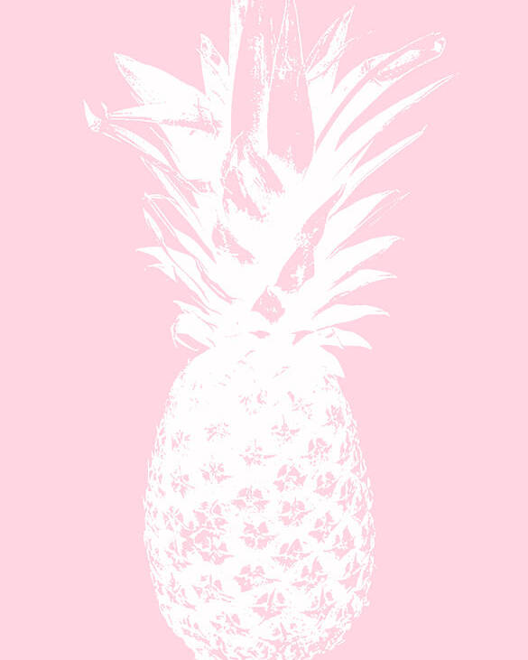 Pineapple Poster featuring the mixed media Pink and White Pineapple by Linda Woods