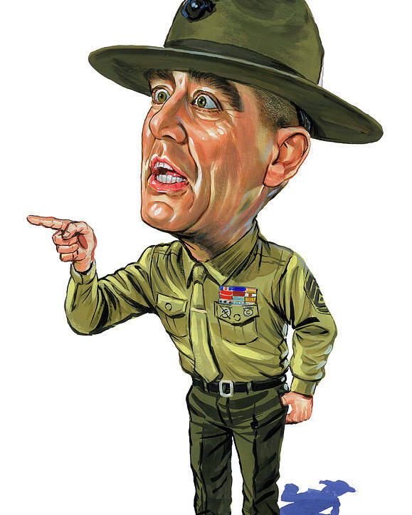 Gunnery Sergeant Hartman Poster featuring the painting R. Lee Ermey as Gunnery Sergeant Hartman by Art 