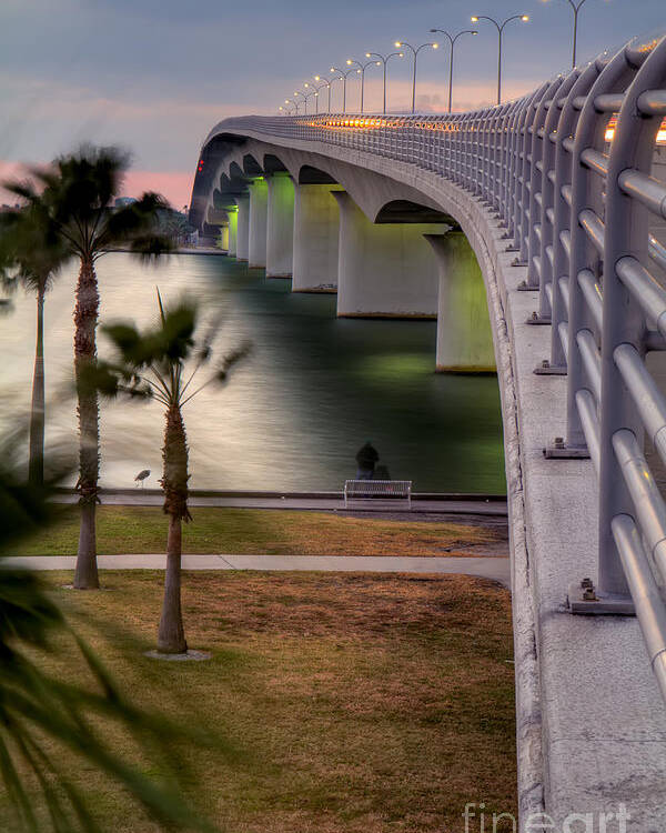 Fl Poster featuring the photograph Ringling Causeway Bridge Overlook by Sue Karski