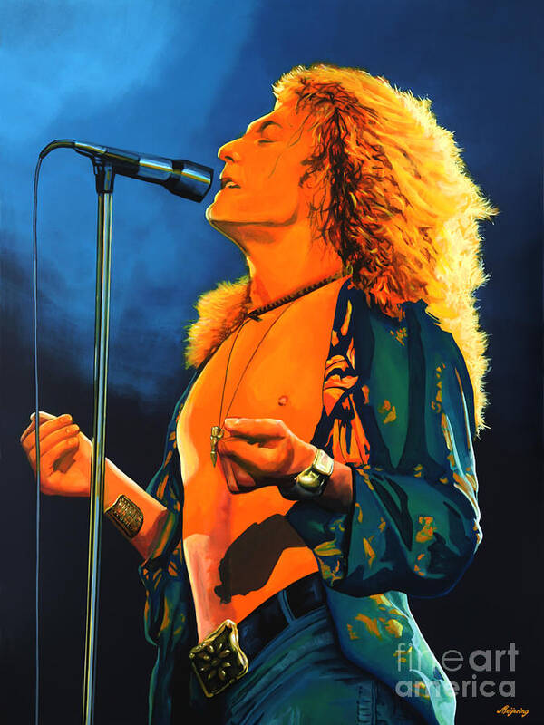 Robert Plant Poster featuring the painting Robert Plant by Paul Meijering