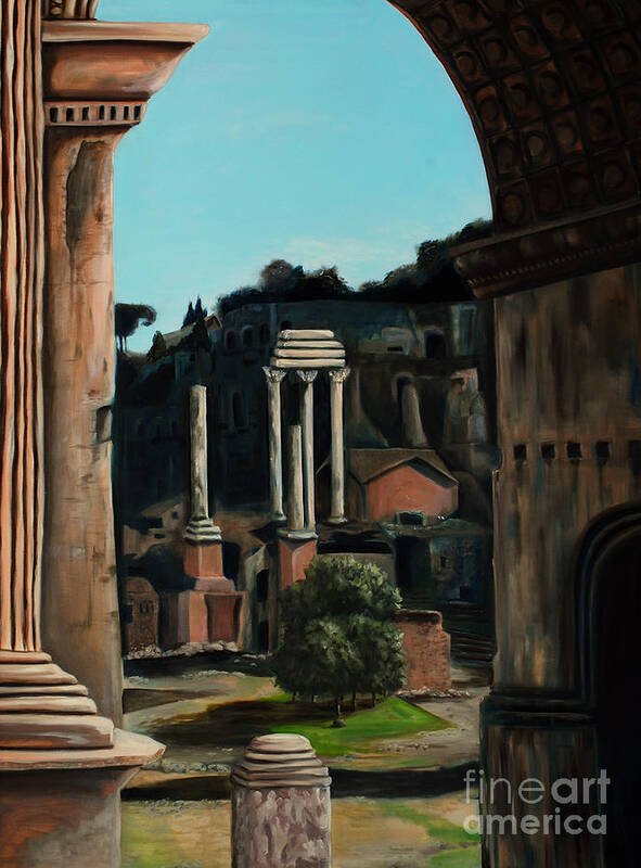 Rome Poster featuring the painting Roman Forum by Nancy Bradley