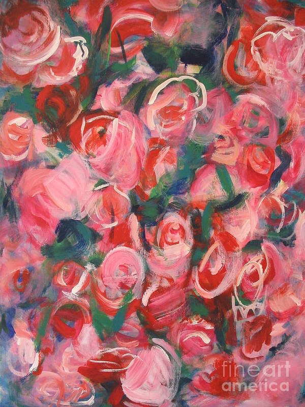 Roses Poster featuring the painting Roses by Fereshteh Stoecklein