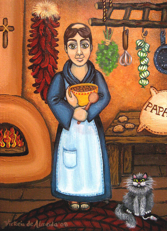 San Pascual Poster featuring the painting San Pascual BAD KITTY by Victoria De Almeida