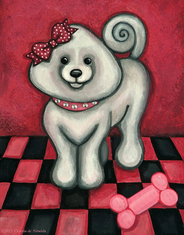 Poodle Poster featuring the painting Savannah Smiles by Victoria De Almeida