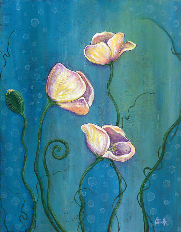 Floral Poster featuring the painting Sea Blossoms by Tanielle Childers