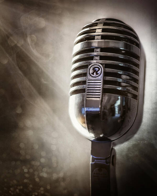 Mic Poster featuring the photograph Smoky Vintage Microphone by Scott Norris